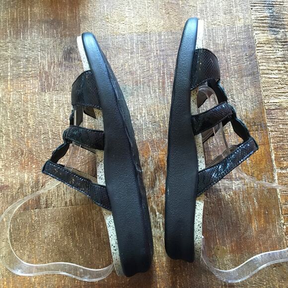 SAS San Antonio Shoes Naples Sandal Black Womens 10 M Comfort Floral Slide - Picture 6 of 8